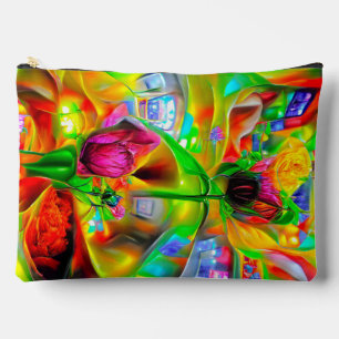 Bolsito Accesorio Grande Resumen Flores psicodélicas