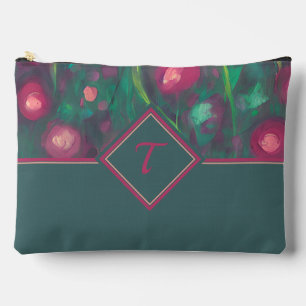 Bolsito Accesorio Grande Resumen monograma de rosas rojas muertas