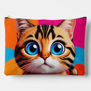 Bolsito Accesorio Grande Retrato de gatito atigrado lindo con grandes ojos