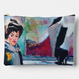 Bolsito Accesorio Grande Retrato femenino vintage con fondo abstracto