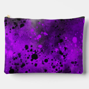 Bolsito Accesorio Grande Retro Paint Splatt Efecto Púrpura y Negro