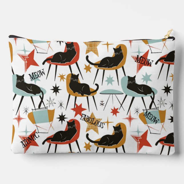 Bolsito Accesorio Grande Retro Swanky Black Cat in Atomic MCM Accessory Bag (Reverso )