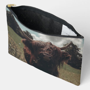 Bolsito Accesorio Grande Retro vintage de vacas de raza negra escocesa