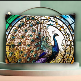 Bolsito Accesorio Grande Romantic Vintage Peacock Makeup Purse