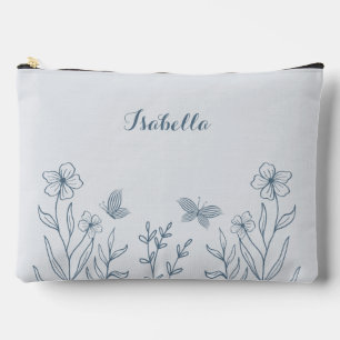 Bolsito Accesorio Grande Romántico elegante polvoriento azul floral