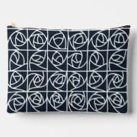 Rosa Art Deco Cuadrados estilizados azul marino fl