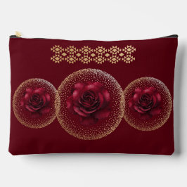 Bolsito Accesorio Grande Rosa Roja Gótica y Personalizada en Dorado 