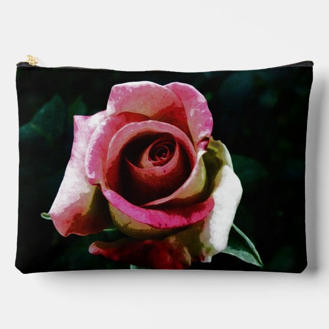 Bolsito Accesorio Grande Rosa roja pintada de petróleo (Anverso)