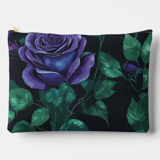 Bolsito Accesorio Grande Rosas azules (Anverso)