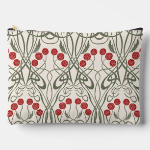 Bolsito Accesorio Grande Rosas rojas Art Nouveau y tallos sinuosos