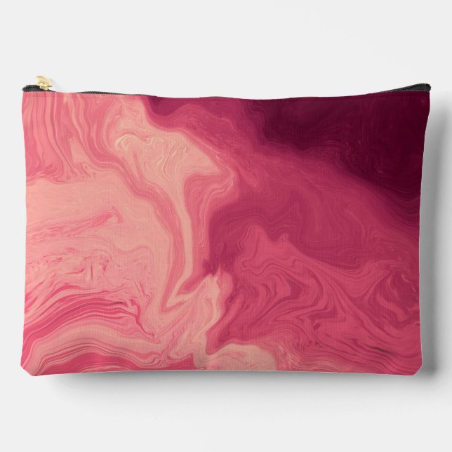 Bolsito Accesorio Grande “Rosé Swirl” Marbled Makeup Bag  (Anverso)
