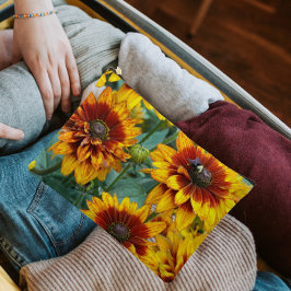 Bolsito Accesorio Grande Rudbeckias Floral amarillo y bronce