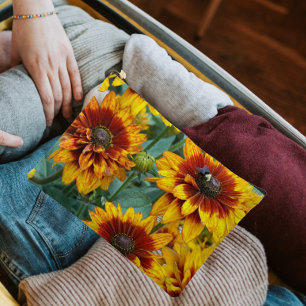 Bolsito Accesorio Grande Rudbeckias Floral amarillo y bronce