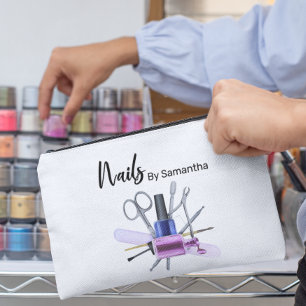 Bolsito Accesorio Grande Salón de uñas de acuarela Manicura Esmalte de uñas