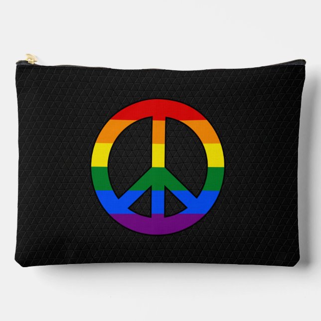 Bolsito Accesorio Grande Signo de paz de la bandera LGBT (Anverso)