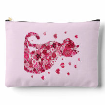 Silueta de gato floral ArtFaux tela envuelta