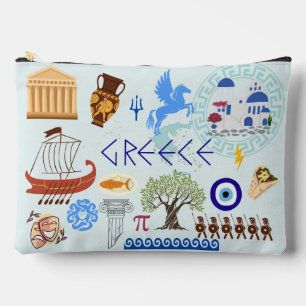 Bolsito Accesorio Grande Símbolos de Grecia Amantes de Viajes