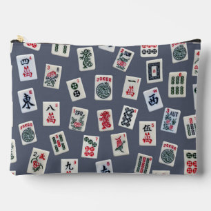 Bolsito Accesorio Grande Símbolos Mahjong azules oscuros
