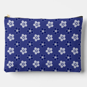 Bolsito Accesorio Grande simple patrón azul sólido floral retro pequeño flo