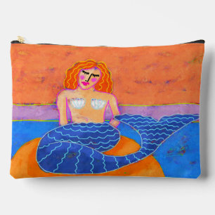Bolsito Accesorio Grande Sirena con cola azul Arte Abstracto