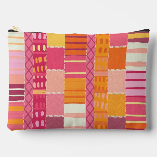Bolsito Accesorio Grande Sketchbook Marks-Textured Multicoloured Stripes (Anverso)