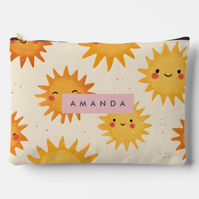 Bolsito Accesorio Grande Sol sonriente y lindo personalizado (Anverso)