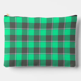 Bolsito Accesorio Grande Spring Green and Finlandia Black Plaid