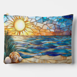 Bolsito Accesorio Grande Stained Glass Beach Sunset Accessory Pouch