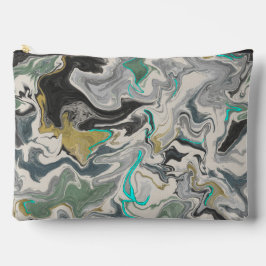 Bolsito Accesorio Grande Stone Marbling with Turquoise Veins Large