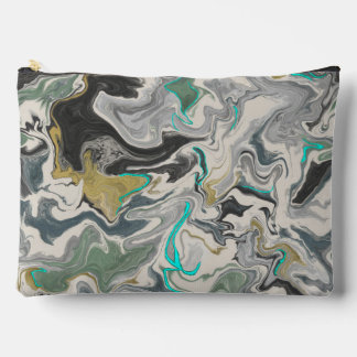 Bolsito Accesorio Grande Stone Marbling with Turquoise Veins Large