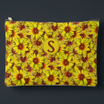 Bolsito Accesorio Grande Sunflower Large Cosmetic Bag<br><div class="desc">Sunflowers are like bursts of sunshine. Shift the mood to optimism by displaying these cheerful blooms. Make this cosmetic bag your own by adding an initial. If you would like the sunflower design only, be sure to remove the text and the graphic behind the text to reveal the full design....</div>