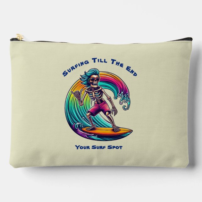 Bolsito Accesorio Grande Surfista De Esqueleto En Ola (Anverso)
