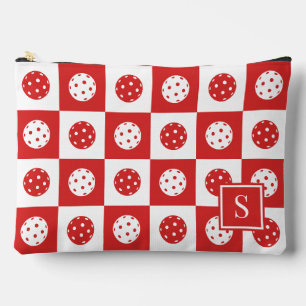 Bolsito Accesorio Grande Tablero de Pickleball Preppy - Rojo y Blanco
