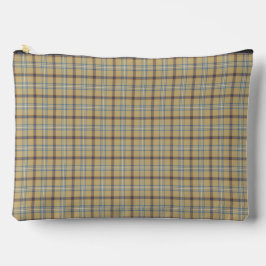 Bolsito Accesorio Grande Tan and Wedgewood Blue Plaid