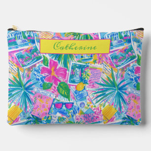 Bolsito Accesorio Grande Tarjetas postales personalizadas de playa tropical