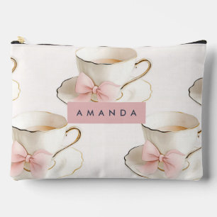 Bolsito Accesorio Grande Taza de té con patrón de coqueta elegante personal