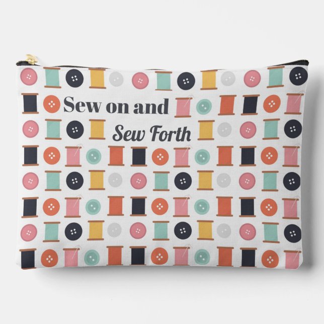 Bolsito Accesorio Grande Tejidos de hilos y botones de coser (Anverso)