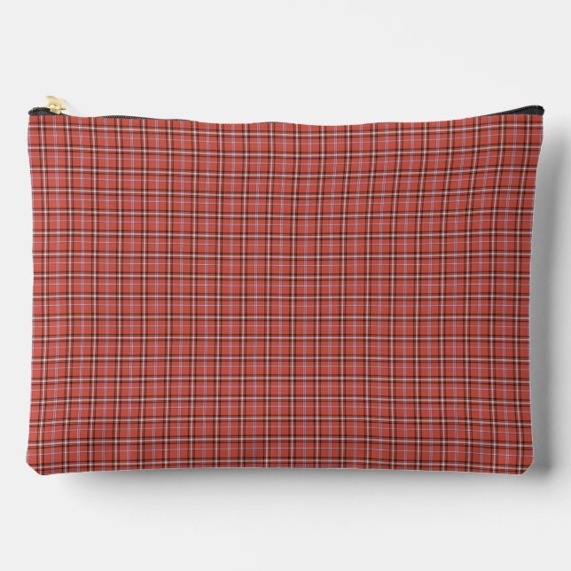 Bolsito Accesorio Grande Terracotta Red Plaid Retro Color (Anverso)
