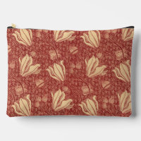 Textil Rojo Botánico de Flor de Lilio Inspirado en