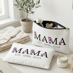 Bolsito Accesorio Grande Texto de Mamá Floral para Nueva Mamá