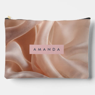 Bolsito Accesorio Grande Textura de seda rosa elegante personalizada
