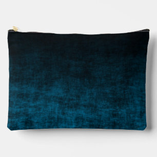Bolsito Accesorio Grande Textura Ombre Grunge Negra y Turquesa