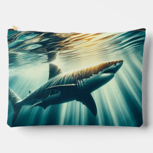 Bolsito Accesorio Grande Tiburón en el mar azul profundo y la luz del sol
