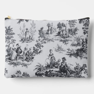 Bolsito Accesorio Grande Tile de jouy negro y blanco elegante