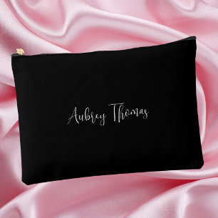 Bolsito Accesorio Grande Tipografía de guiones en blanco y negro