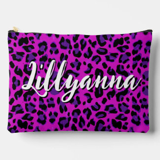 Bolsito Accesorio Grande Tipografía de Impresión de Leopardo Morado Agrega