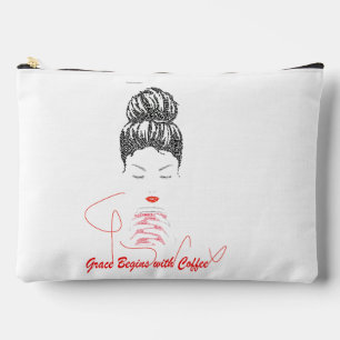 Bolsito Accesorio Grande Tipografía Grace Begins with Coffee