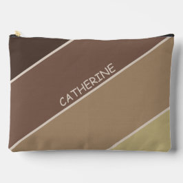 Bolsito Accesorio Grande Tiras de tonos de tierra y nombre personalizado