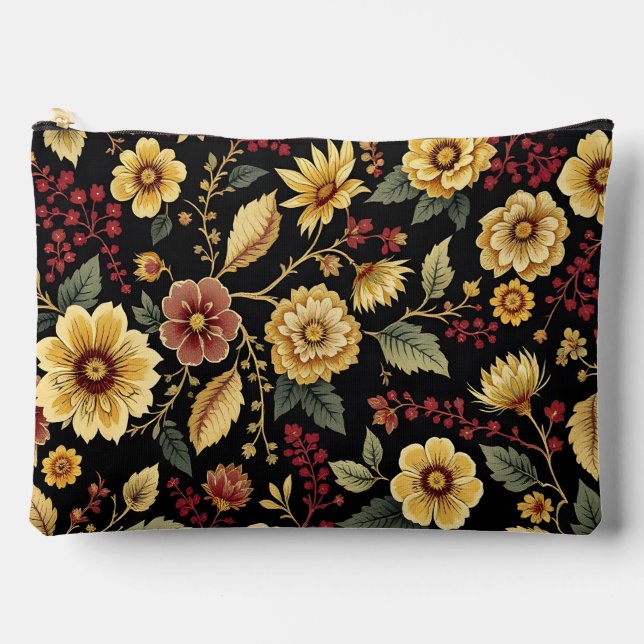 Bolsito Accesorio Grande Toiletry bag flowers pattern  (Anverso)