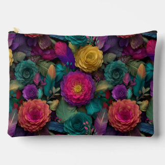 Bolsito Accesorio Grande Tote de flores y flores salvajes y vibrantes